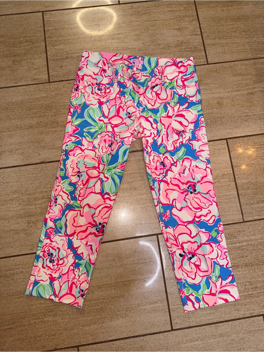Lilly Pulitzer Women’s Luxury Capri Lucky Charm Flutter Blue Size 12